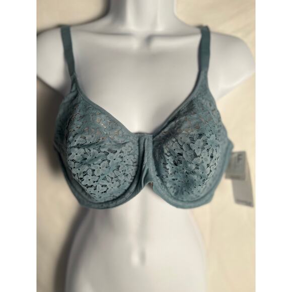 NWT Chantelle Lace Underwire Bra Blue Soft Floral Full Support Women’s 34F - Picture 1 of 4